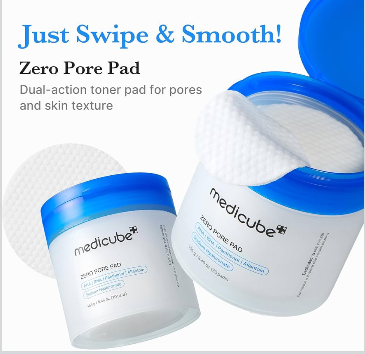 Medicube Zero Pore Pads 2.0 – Dual-Textured Exfoliating Toner Pads (70 Units)