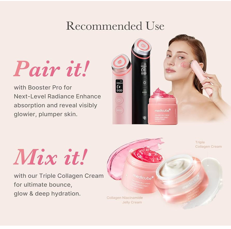 Medicube Collagen Jelly Cream – Niacinamide & Hydrolyzed Collagen – Hydrating Korean Skincare, 24h Glow & Firmness – 3.71 fl oz