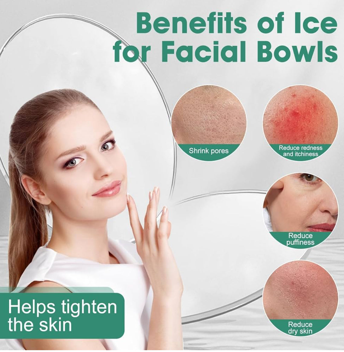 “Foldable Silicone Ice Facial Bowl with Tray – Cold Plunge Spa Tool for Face & Travel”