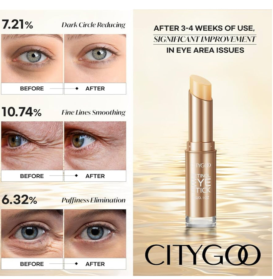 CITYGOO Retinol Eye Stick with Collagen & Hyaluronic Acid – Dark Circles, Puffiness, Fine Lines – 1pc