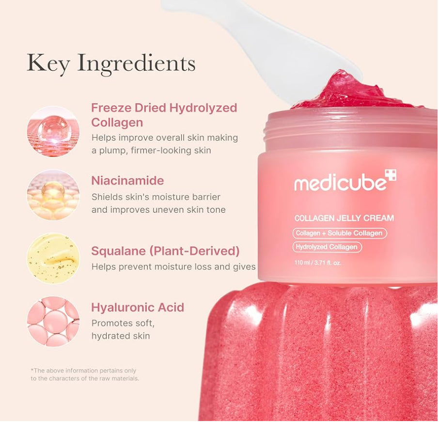 Medicube Collagen Jelly Cream – Niacinamide & Hydrolyzed Collagen – Hydrating Korean Skincare, 24h Glow & Firmness – 3.71 fl oz
