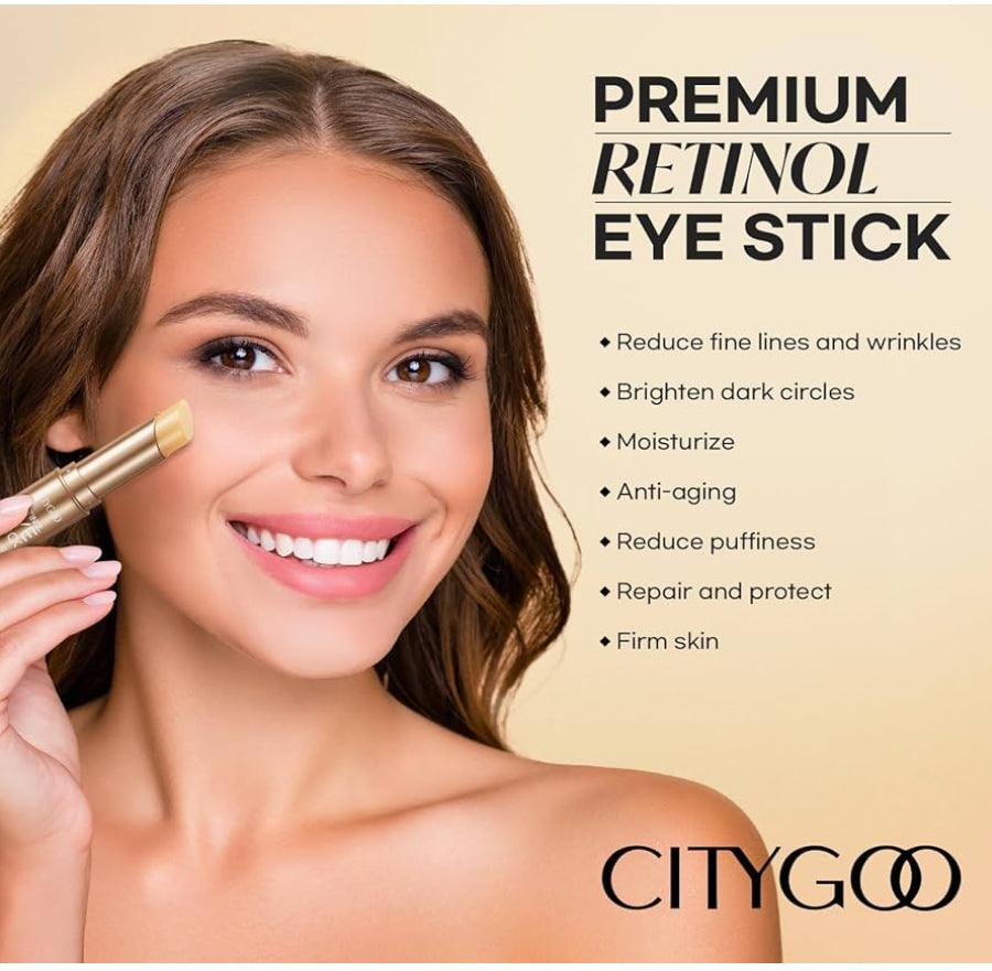 CITYGOO Retinol Eye Stick with Collagen & Hyaluronic Acid – Dark Circles, Puffiness, Fine Lines – 1pc